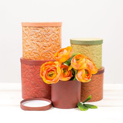 Набор коробок 5 в 1 круг «Вензеля», 14 × 14‒22 × 22 см