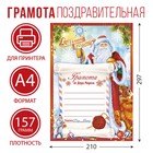 Грамота новогодняя «От Деда Мороза», А4, 157 гр/кв.м - фото 8588636