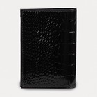 Обложка для пенсионного удостоверения, натуральная кожа, чёрная - Фото 2