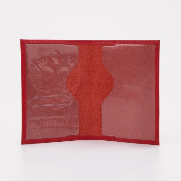 Обложка для паспорта, цвет красный - фото 1889219631