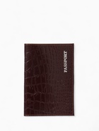 Обложка для паспорта, тиснение фольгой, натуральная кожа, тёмно-коричневая - Фото 2