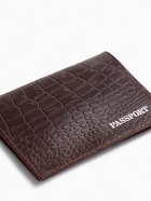 Обложка для паспорта, тиснение фольгой, натуральная кожа, тёмно-коричневая - Фото 3