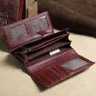 Кошелёк женский, 3 отдела, для монет, для карт, наружный карман, цвет коричневый - Фото 3