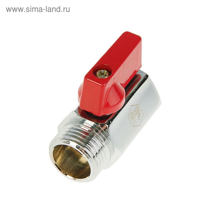 Кран шаровой ProFactor MINI, 1/2" внутренняя/наружная, хромированный - Фото 1