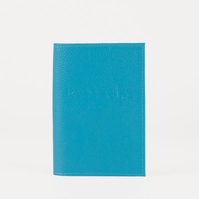 Обложка для паспорта, загран, флотер, цвет голубой