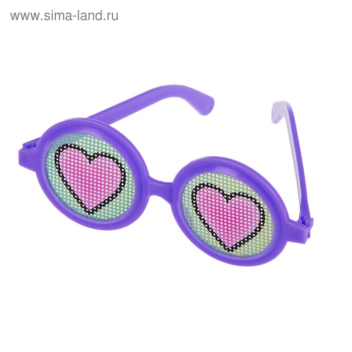 Карнавальные очки сеточка "Сердечки" - Фото 1