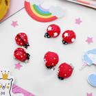 Серьги-клипсы детские "Выбражулька" божья коровка с узорами, цвет красно-белый, форма МИКС - Фото 1