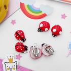 Серьги-клипсы детские "Выбражулька" божья коровка с узорами, цвет красно-белый, форма МИКС - Фото 2