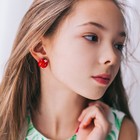 Серьги-клипсы детские "Выбражулька" божья коровка с узорами, цвет красно-белый, форма МИКС - Фото 3