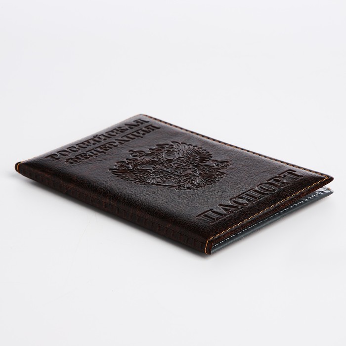 Обложка для паспорта, цвет коричневый - фото 1889219667