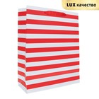 Пакет ламинированный "Красные полоски", люкс, 18 х 8,5 х 24 см - Фото 1