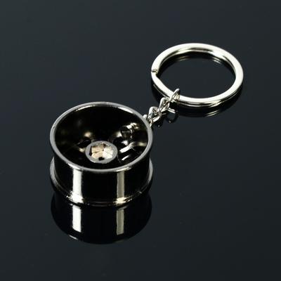 Брелок для автомобильных ключей Cartage, диск, металл, темный хром