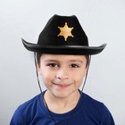 Ковбойская детская шляпа «Главный шериф», р-р. 52-54, цвет чёрный - Фото 6