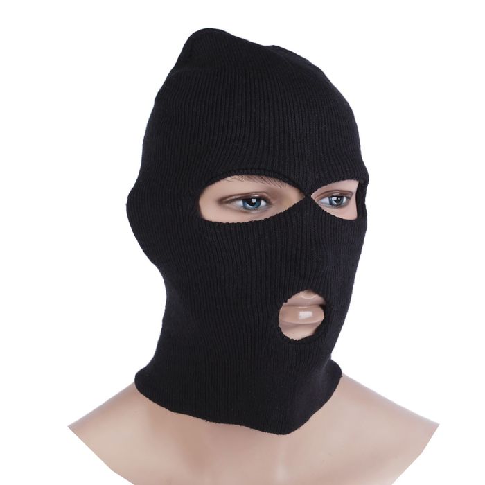 Балаклава - маска 3 отверстия, цвет чёрный - фото 1906873352