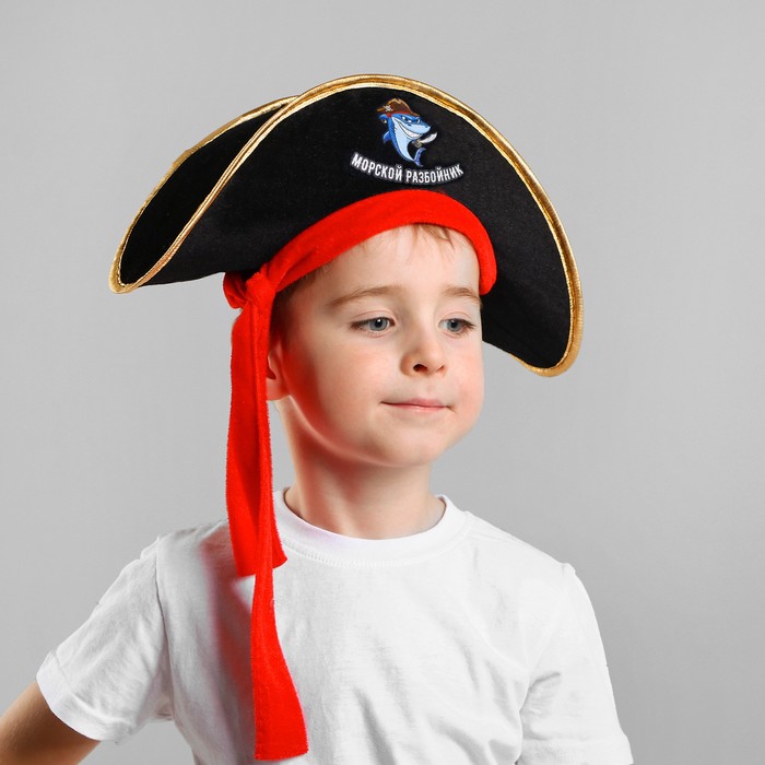 Шляпа пиратская «Морской разбойник», детская, фетр, р-р 52-54 - Фото 1