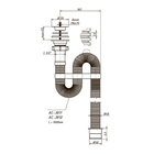 Гофросифон ORIO АС-3011, 1 1/2"х40/50 мм, с нержавеющей решеткой d=70 мм, L=1000 мм, белый - фото 24038873