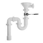 Сифон для мойки ORIO RS-41078, 1 1/2"х40 мм, нерж. решетка d=113 мм, с трубой 40х40/50 мм - фото 24446446