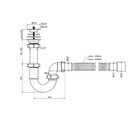 Сифон для мойки ORIO S-41019, 1 1/2"х40 мм, прямоточный, с гофрой 40х40/50 мм - фото 24546328