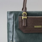 Сумка женская, отдел с перегородкой на молнии, наружный карман, цвет зелёный/коричневый - Фото 4