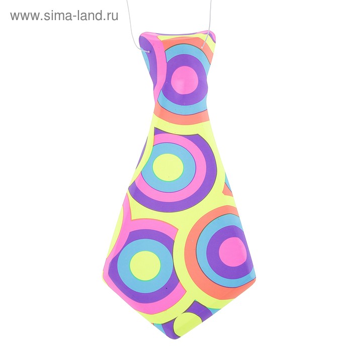 Карнавальный галстук «Цветные круги», матовый, набор 6 шт. - Фото 1