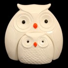 Сувенир керамика "Белые совы" набор 2 шт 11,5х12,5х7,5 см - Фото 1