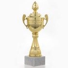 Кубок 124D, наградная фигура, золото, подставка камень, 22 × 9 × 6 см. - фото 8589193