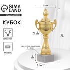 Кубок 124D, наградная фигура, золото, подставка камень, 22 см - Фото 1