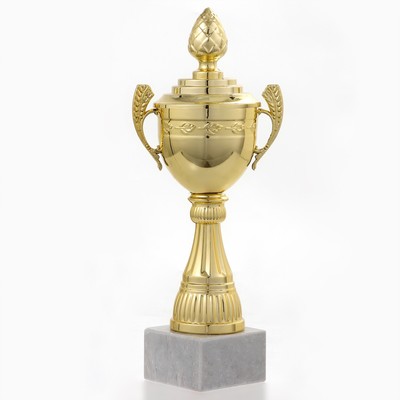 Кубок 124D, наградная фигура, золото, подставка камень, 22 × 9 × 6 см.