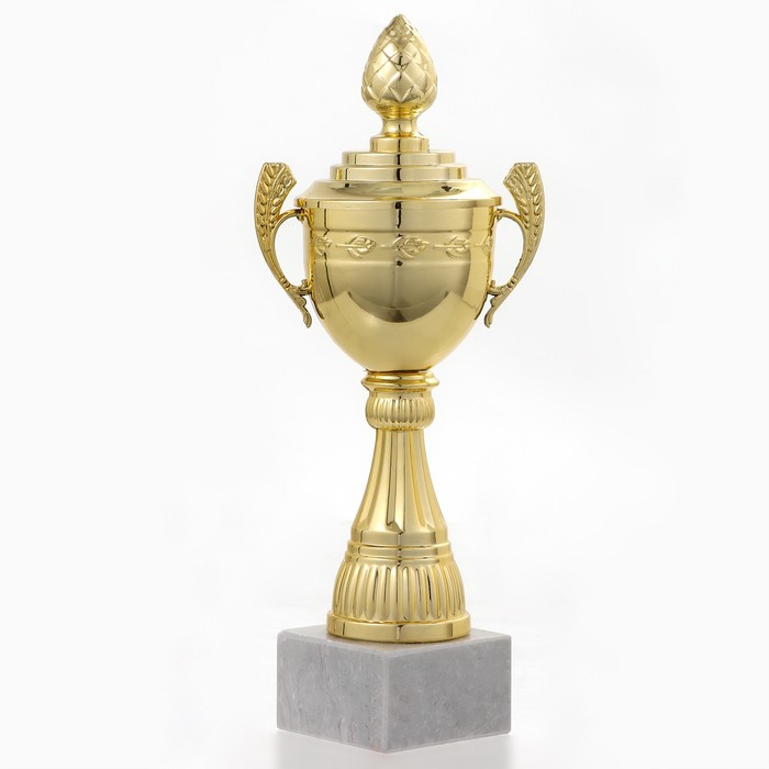Кубок 124D, наградная фигура, золото, подставка камень, 22 × 9 × 6 см. - фото 1908330914