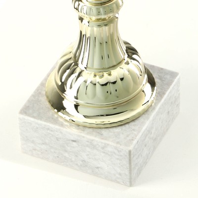 Кубок 132A, наградная фигура, золото, подставка камень, 28×10×9 см