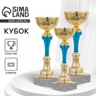 Кубок 132B, наградная фигура, золото, подставка камень, 24×8×7 см - Фото 1
