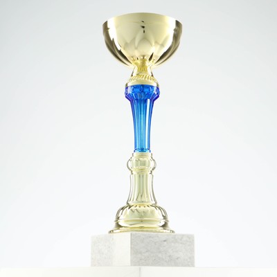 Кубок 132B, наградная фигура, золото, подставка камень, 24×8×7 см
