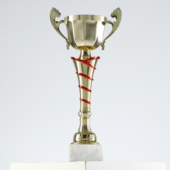Кубок 140C, наградная фигура, золото, подставка камень, 27 × 12,5 × 6 см - Фото 1