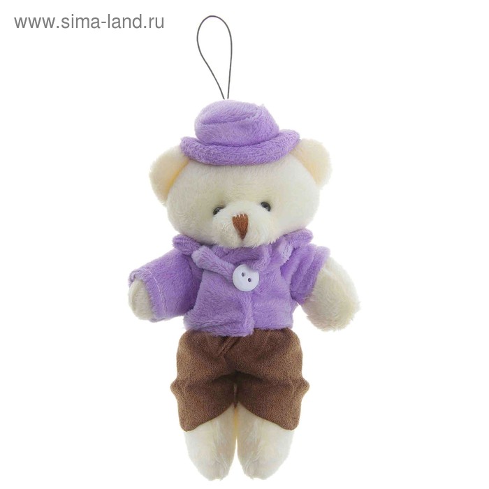 Мягкая игрушка-подвеска "Мишка в шляпке" - Фото 1