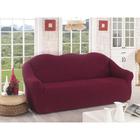 Чехол для трёхместного дивана Karna, без юбки, цвет бордовый - Фото 1