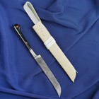 Нож Пчак Шархон средний, рукоять из латуни и рога, узкий прямой - Фото 16