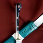 Нож Пчак Шархон средний, рукоять из латуни и рога, узкий прямой - Фото 3