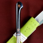 Нож Пчак Шархон средний, рукоять из латуни и рога, узкий прямой - Фото 9