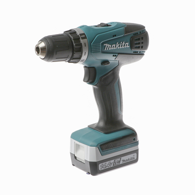 Дрель-шуруповерт Makita DF 347 DWE, 14.4 В,2×1.5Ач, Li-ion, БЗП-10 мм,0-400/0-1400 об/м