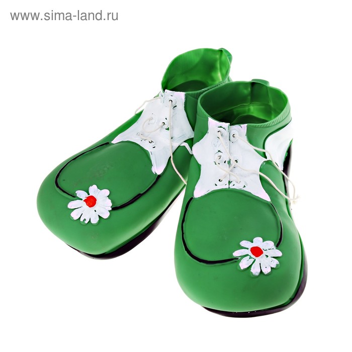 Ботинки клоуна "Зелёные" с ромашкой, 30х11 см - Фото 1
