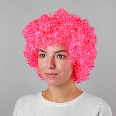 Карнавальный парик объёмный, р-р 56-58, цвет розовый