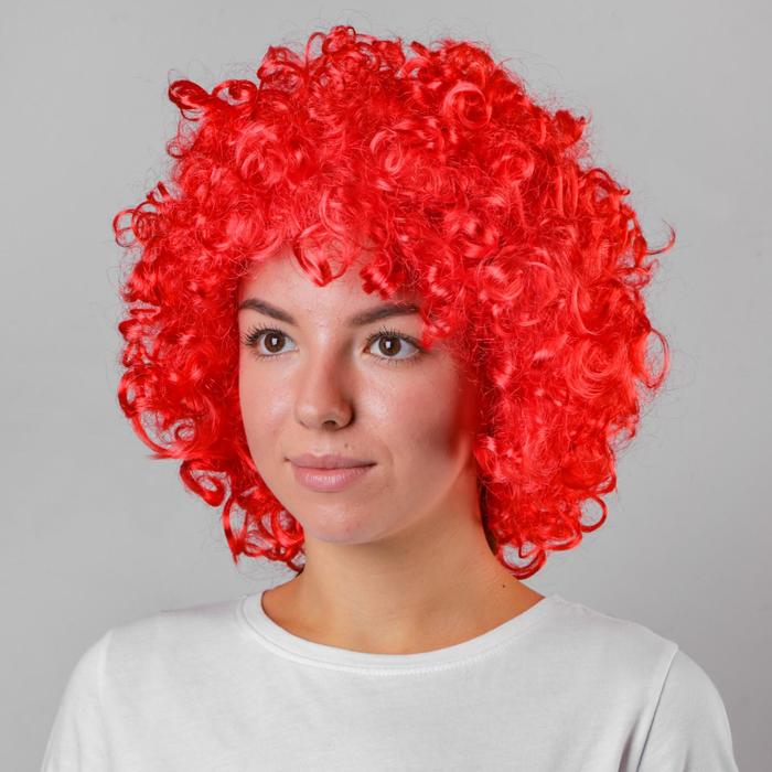 Карнавальный парик, объёмный, цвет красный - Фото 1