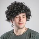 Карнавальный парик, объёмный, обхват головы 56 см, цвет чёрный - Фото 1