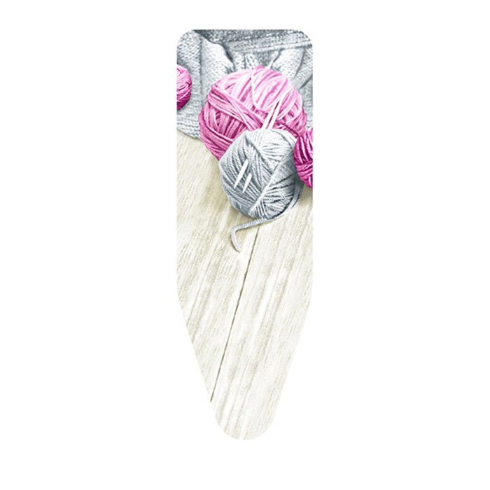 Чехол для гладильной доски «Клубки пряжи», серый/розовый, 130х50 см, хлопок - Фото 1