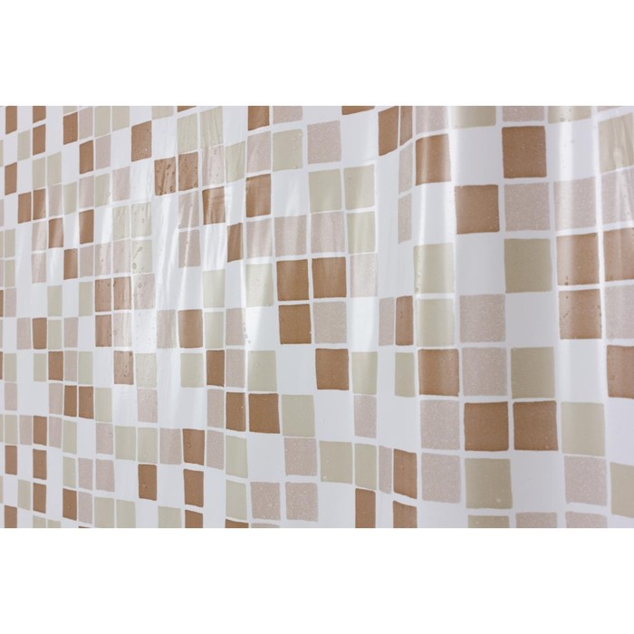 Штора для ванной Mosaico, 180 х 200 см, цвет бежевый - фото 1927335406