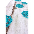 Чехол для гладильной доски «Ажурные цветы», цвет бирюзовый, 140 х 55 см, хлопок - Фото 3