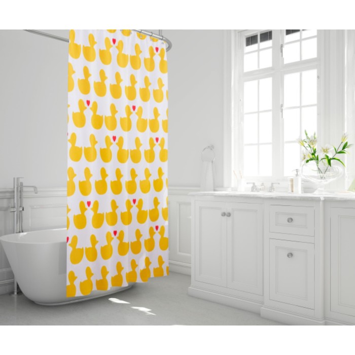 Штора для ванной Bacchetta Bath Duck, 180 х 200 см, цвет жёлтый - Фото 1