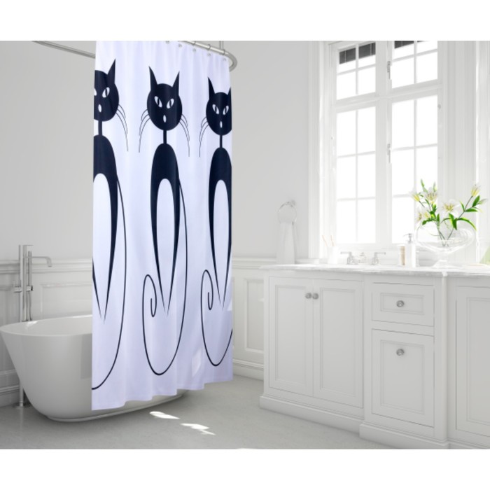 Штора для ванной Cats, 180 х 200 см