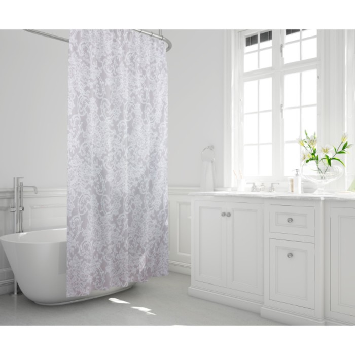 Штора для ванной Dantelle, 180 х 200 см, цвет серый