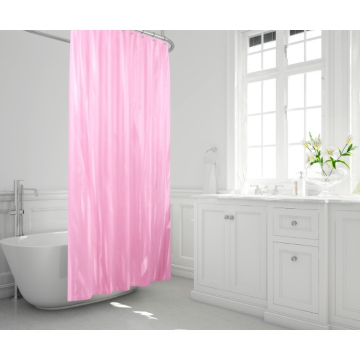 Штора для ванной Rigone, 180 х 200 см, цвет розовый - Фото 1